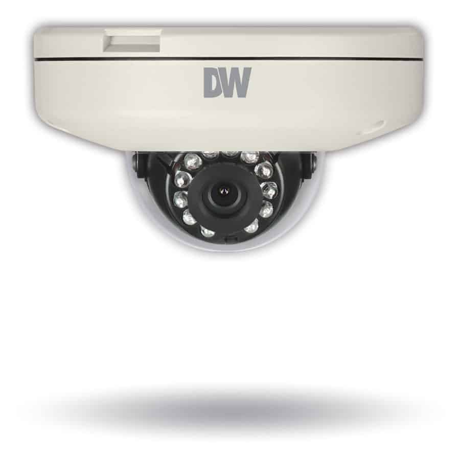 All-in-one 4MP ultra low-profile vandal dome IP camera with 4.0mm fixed lens and IR